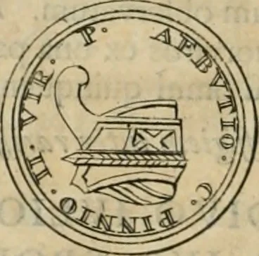 An illustration from Numismata ærea imperatorum, augustarum, et cæsarum, in coloniis, municilpiis, et urbibus jure latio donatis, ex omni modulo percussa, 1695, leaf 31