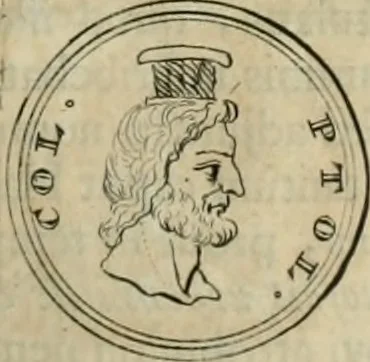 An illustration from Numismata ærea imperatorum, augustarum, et cæsarum, in coloniis, municilpiis, et urbibus jure latio donatis, ex omni modulo percussa, 1695, leaf 310