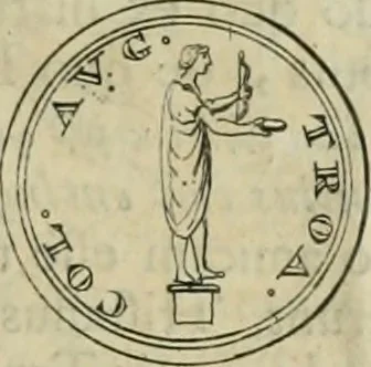 An illustration from Numismata ærea imperatorum, augustarum, et cæsarum, in coloniis, municilpiis, et urbibus jure latio donatis, ex omni modulo percussa, 1695, leaf 312