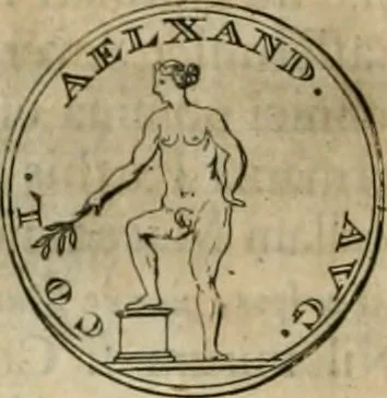 An illustration from Numismata ærea imperatorum, augustarum, et cæsarum, in coloniis, municilpiis, et urbibus jure latio donatis, ex omni modulo percussa, 1695, leaf 313