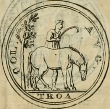 An illustration from Numismata ærea imperatorum, augustarum, et cæsarum, in coloniis, municilpiis, et urbibus jure latio donatis, ex omni modulo percussa, 1695, leaf 315