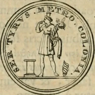 An illustration from Numismata ærea imperatorum, augustarum, et cæsarum, in coloniis, municilpiis, et urbibus jure latio donatis, ex omni modulo percussa, 1695, leaf 317
