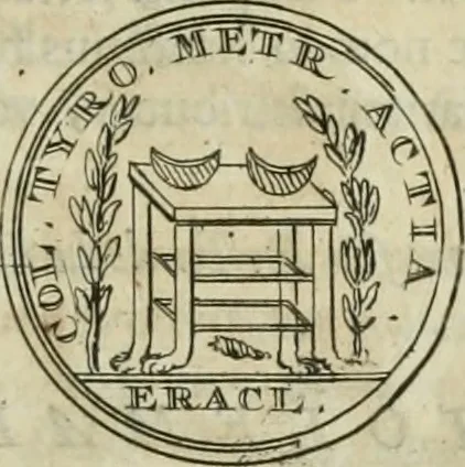 An illustration from Numismata ærea imperatorum, augustarum, et cæsarum, in coloniis, municilpiis, et urbibus jure latio donatis, ex omni modulo percussa, 1695, leaf 318