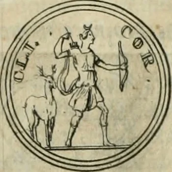An illustration from Numismata ærea imperatorum, augustarum, et cæsarum, in coloniis, municilpiis, et urbibus jure latio donatis, ex omni modulo percussa, 1695, leaf 324