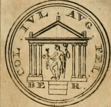 An illustration from Numismata ærea imperatorum, augustarum, et cæsarum, in coloniis, municilpiis, et urbibus jure latio donatis, ex omni modulo percussa, 1695, leaf 331