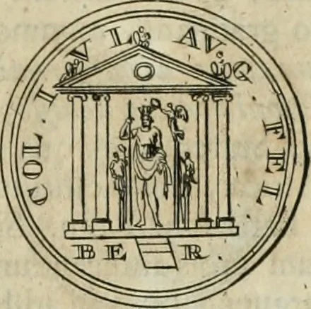 An illustration from Numismata ærea imperatorum, augustarum, et cæsarum, in coloniis, municilpiis, et urbibus jure latio donatis, ex omni modulo percussa, 1695, leaf 332