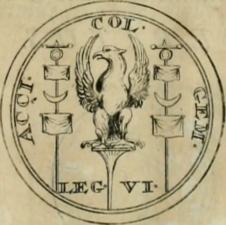 An illustration from Numismata ærea imperatorum, augustarum, et cæsarum, in coloniis, municilpiis, et urbibus jure latio donatis, ex omni modulo percussa, 1695, leaf 34