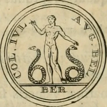 An illustration from Numismata ærea imperatorum, augustarum, et cæsarum, in coloniis, municilpiis, et urbibus jure latio donatis, ex omni modulo percussa, 1695, leaf 345