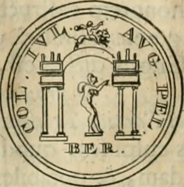 An illustration from Numismata ærea imperatorum, augustarum, et cæsarum, in coloniis, municilpiis, et urbibus jure latio donatis, ex omni modulo percussa, 1695, leaf 345