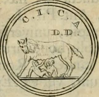 An illustration from Numismata ærea imperatorum, augustarum, et cæsarum, in coloniis, municilpiis, et urbibus jure latio donatis, ex omni modulo percussa, 1695, leaf 347