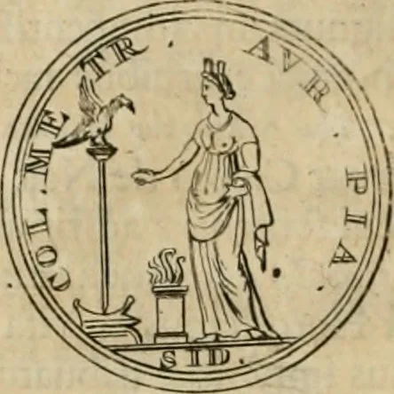 An illustration from Numismata ærea imperatorum, augustarum, et cæsarum, in coloniis, municilpiis, et urbibus jure latio donatis, ex omni modulo percussa, 1695, leaf 357