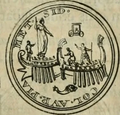 An illustration from Numismata ærea imperatorum, augustarum, et cæsarum, in coloniis, municilpiis, et urbibus jure latio donatis, ex omni modulo percussa, 1695, leaf 358