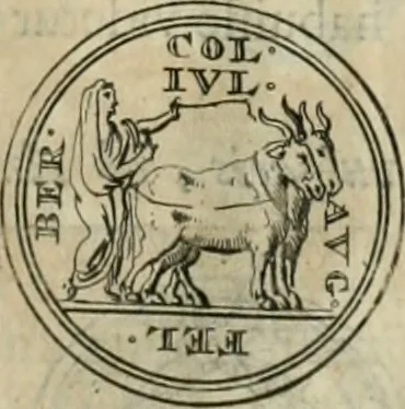 An illustration from Numismata ærea imperatorum, augustarum, et cæsarum, in coloniis, municilpiis, et urbibus jure latio donatis, ex omni modulo percussa, 1695, leaf 36