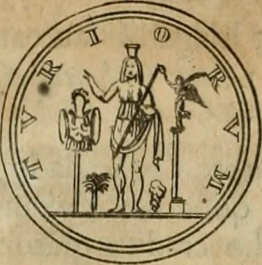 An illustration from Numismata ærea imperatorum, augustarum, et cæsarum, in coloniis, municilpiis, et urbibus jure latio donatis, ex omni modulo percussa, 1695, leaf 361