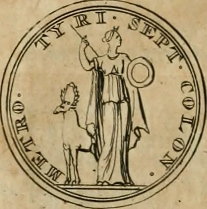An illustration from Numismata ærea imperatorum, augustarum, et cæsarum, in coloniis, municilpiis, et urbibus jure latio donatis, ex omni modulo percussa, 1695, leaf 363