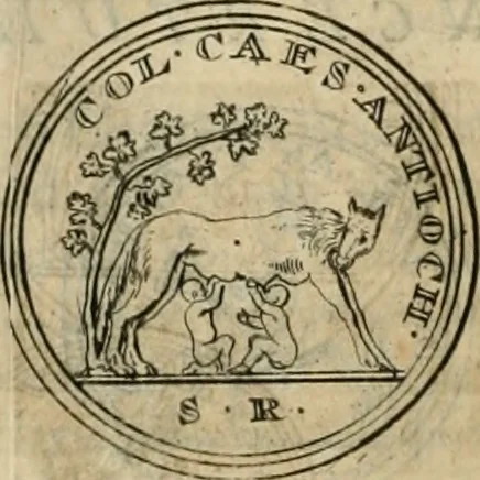 An illustration from Numismata ærea imperatorum, augustarum, et cæsarum, in coloniis, municilpiis, et urbibus jure latio donatis, ex omni modulo percussa, 1695, leaf 381