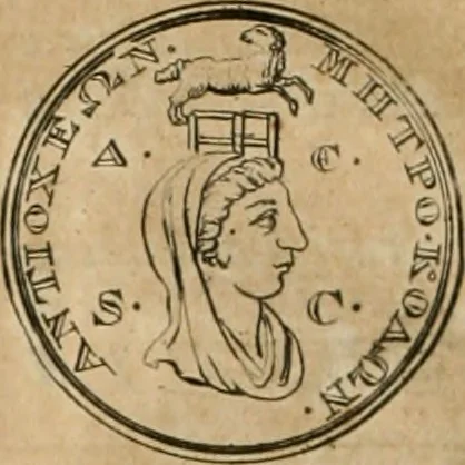 An illustration from Numismata ærea imperatorum, augustarum, et cæsarum, in coloniis, municilpiis, et urbibus jure latio donatis, ex omni modulo percussa, 1695, leaf 383