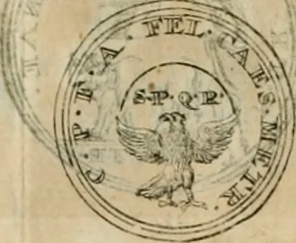 An illustration from Numismata ærea imperatorum, augustarum, et cæsarum, in coloniis, municilpiis, et urbibus jure latio donatis, ex omni modulo percussa, 1695, leaf 385