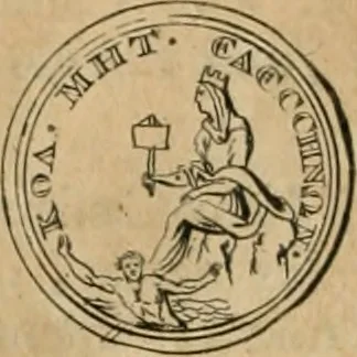An illustration from Numismata ærea imperatorum, augustarum, et cæsarum, in coloniis, municilpiis, et urbibus jure latio donatis, ex omni modulo percussa, 1695, leaf 389