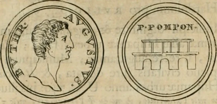 An illustration from Numismata ærea imperatorum, augustarum, et cæsarum, in coloniis, municilpiis, et urbibus jure latio donatis, ex omni modulo percussa, 1695, leaf 39