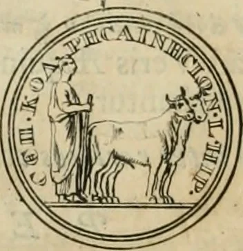An illustration from Numismata ærea imperatorum, augustarum, et cæsarum, in coloniis, municilpiis, et urbibus jure latio donatis, ex omni modulo percussa, 1695, leaf 391