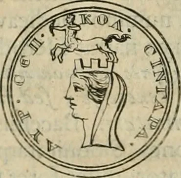 An illustration from Numismata ærea imperatorum, augustarum, et cæsarum, in coloniis, municilpiis, et urbibus jure latio donatis, ex omni modulo percussa, 1695, leaf 393
