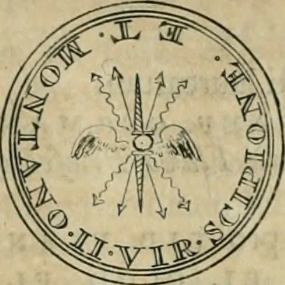 An illustration from Numismata ærea imperatorum, augustarum, et cæsarum, in coloniis, municilpiis, et urbibus jure latio donatis, ex omni modulo percussa, 1695, leaf 40