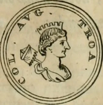 An illustration from Numismata ærea imperatorum, augustarum, et cæsarum, in coloniis, municilpiis, et urbibus jure latio donatis, ex omni modulo percussa, 1695, leaf 400