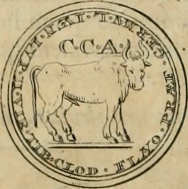 An illustration from Numismata ærea imperatorum, augustarum, et cæsarum, in coloniis, municilpiis, et urbibus jure latio donatis, ex omni modulo percussa, 1695, leaf 41