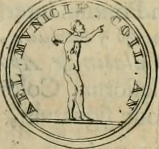 An illustration from Numismata ærea imperatorum, augustarum, et cæsarum, in coloniis, municilpiis, et urbibus jure latio donatis, ex omni modulo percussa, 1695, leaf 412