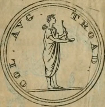 An illustration from Numismata ærea imperatorum, augustarum, et cæsarum, in coloniis, municilpiis, et urbibus jure latio donatis, ex omni modulo percussa, 1695, leaf 418