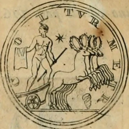 An illustration from Numismata ærea imperatorum, augustarum, et cæsarum, in coloniis, municilpiis, et urbibus jure latio donatis, ex omni modulo percussa, 1695, leaf 419