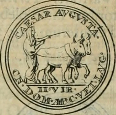 An illustration from Numismata ærea imperatorum, augustarum, et cæsarum, in coloniis, municilpiis, et urbibus jure latio donatis, ex omni modulo percussa, 1695, leaf 42