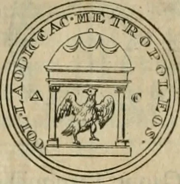 An illustration from Numismata ærea imperatorum, augustarum, et cæsarum, in coloniis, municilpiis, et urbibus jure latio donatis, ex omni modulo percussa, 1695, leaf 425