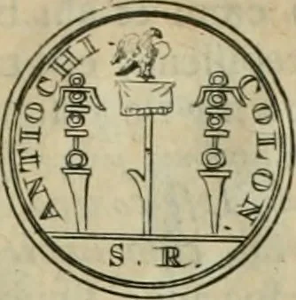 An illustration from Numismata ærea imperatorum, augustarum, et cæsarum, in coloniis, municilpiis, et urbibus jure latio donatis, ex omni modulo percussa, 1695, leaf 428