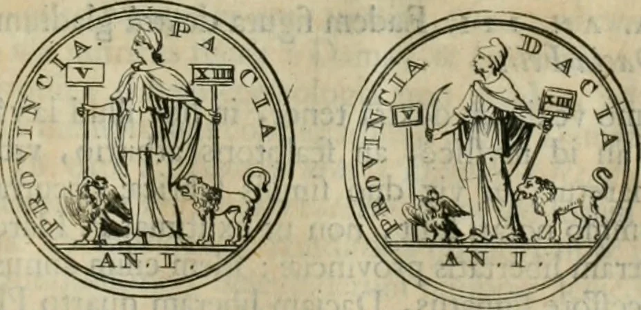 An illustration from Numismata ærea imperatorum, augustarum, et cæsarum, in coloniis, municilpiis, et urbibus jure latio donatis, ex omni modulo percussa, 1695, leaf 428