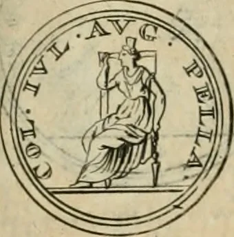 An illustration from Numismata ærea imperatorum, augustarum, et cæsarum, in coloniis, municilpiis, et urbibus jure latio donatis, ex omni modulo percussa, 1695, leaf 441