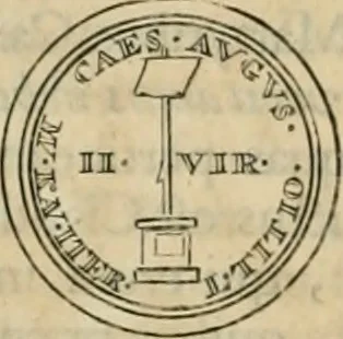 An illustration from Numismata ærea imperatorum, augustarum, et cæsarum, in coloniis, municilpiis, et urbibus jure latio donatis, ex omni modulo percussa, 1695, leaf 45