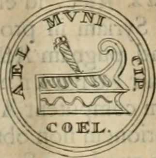 An illustration from Numismata ærea imperatorum, augustarum, et cæsarum, in coloniis, municilpiis, et urbibus jure latio donatis, ex omni modulo percussa, 1695, leaf 455