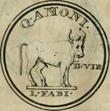 An illustration from Numismata ærea imperatorum, augustarum, et cæsarum, in coloniis, municilpiis, et urbibus jure latio donatis, ex omni modulo percussa, 1695, leaf 46