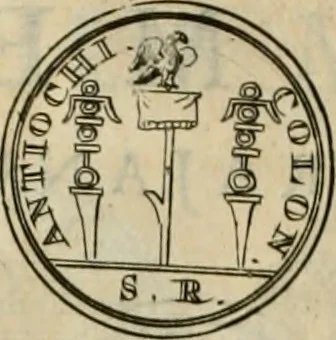 An illustration from Numismata ærea imperatorum, augustarum, et cæsarum, in coloniis, municilpiis, et urbibus jure latio donatis, ex omni modulo percussa, 1695, leaf 461