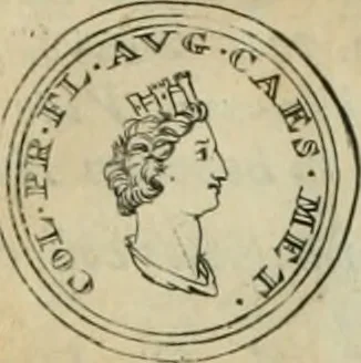 An illustration from Numismata ærea imperatorum, augustarum, et cæsarum, in coloniis, municilpiis, et urbibus jure latio donatis, ex omni modulo percussa, 1695, leaf 464