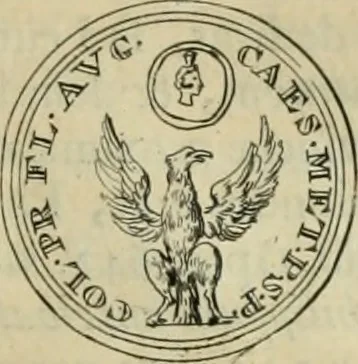 An illustration from Numismata ærea imperatorum, augustarum, et cæsarum, in coloniis, municilpiis, et urbibus jure latio donatis, ex omni modulo percussa, 1695, leaf 464