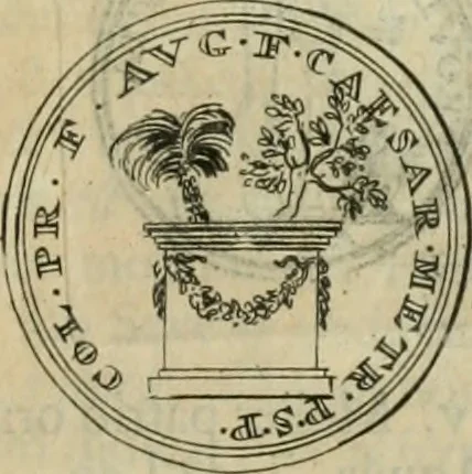 An illustration from Numismata ærea imperatorum, augustarum, et cæsarum, in coloniis, municilpiis, et urbibus jure latio donatis, ex omni modulo percussa, 1695, leaf 464