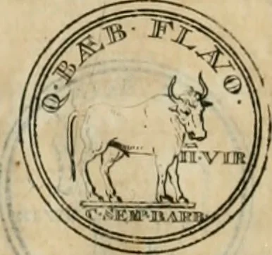 An illustration from Numismata ærea imperatorum, augustarum, et cæsarum, in coloniis, municilpiis, et urbibus jure latio donatis, ex omni modulo percussa, 1695, leaf 47
