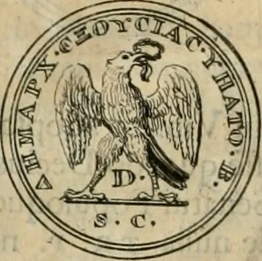 An illustration from Numismata ærea imperatorum, augustarum, et cæsarum, in coloniis, municilpiis, et urbibus jure latio donatis, ex omni modulo percussa, 1695, leaf 481