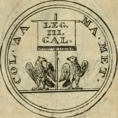An illustration from Numismata ærea imperatorum, augustarum, et cæsarum, in coloniis, municilpiis, et urbibus jure latio donatis, ex omni modulo percussa, 1695, leaf 483