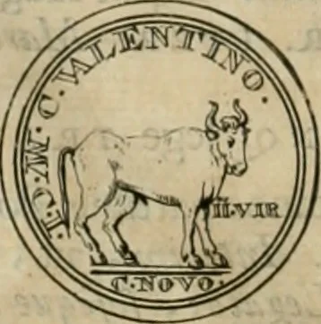 An illustration from Numismata ærea imperatorum, augustarum, et cæsarum, in coloniis, municilpiis, et urbibus jure latio donatis, ex omni modulo percussa, 1695, leaf 49