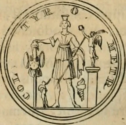 An illustration from Numismata ærea imperatorum, augustarum, et cæsarum, in coloniis, municilpiis, et urbibus jure latio donatis, ex omni modulo percussa, 1695, leaf 493