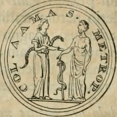 An illustration from Numismata ærea imperatorum, augustarum, et cæsarum, in coloniis, municilpiis, et urbibus jure latio donatis, ex omni modulo percussa, 1695, leaf 499